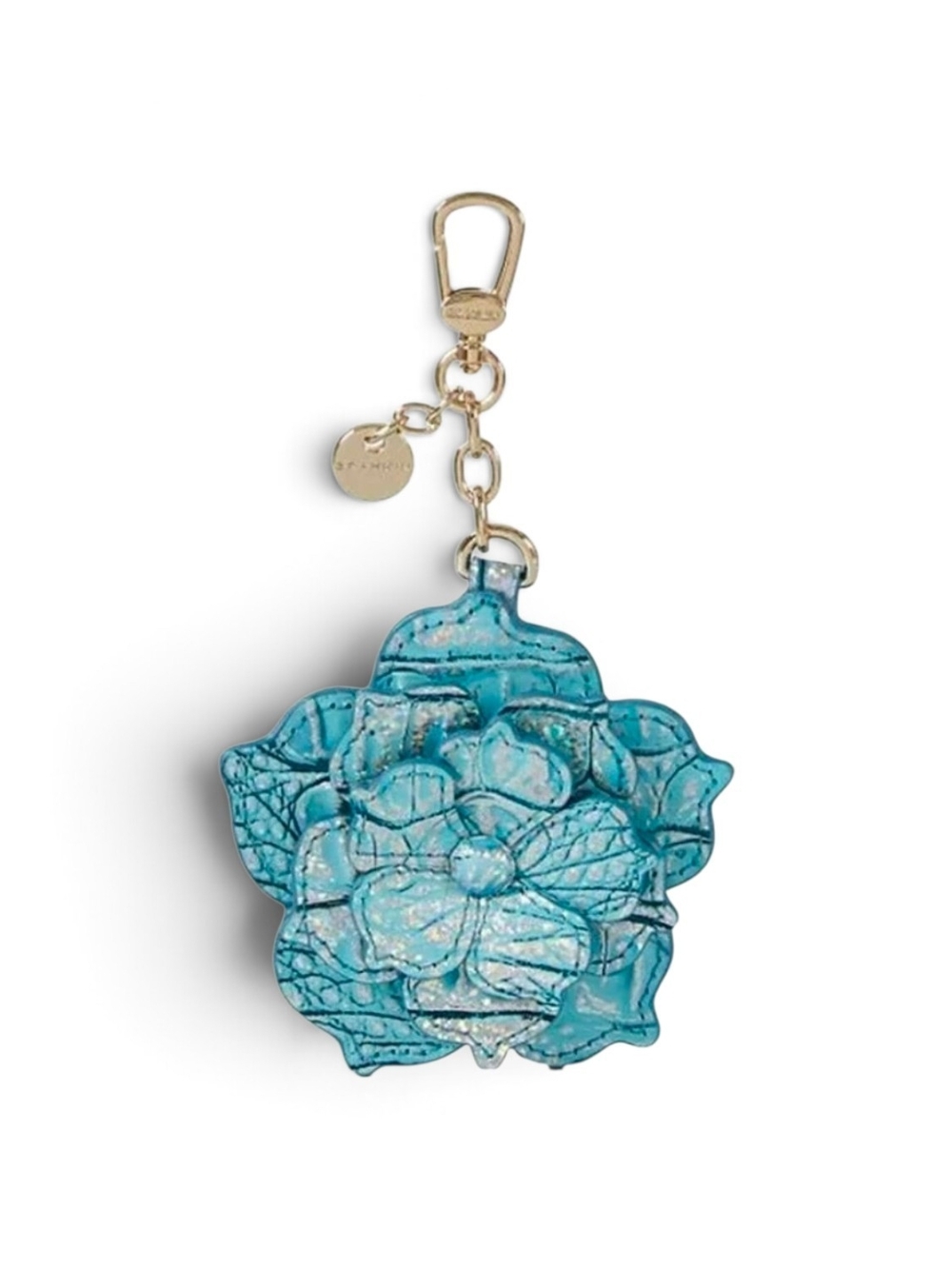 💙▪️Brahmin▪️ Arctic Blue Melbourne Genuine Leather MAGNOLIA Flower Bag Charm